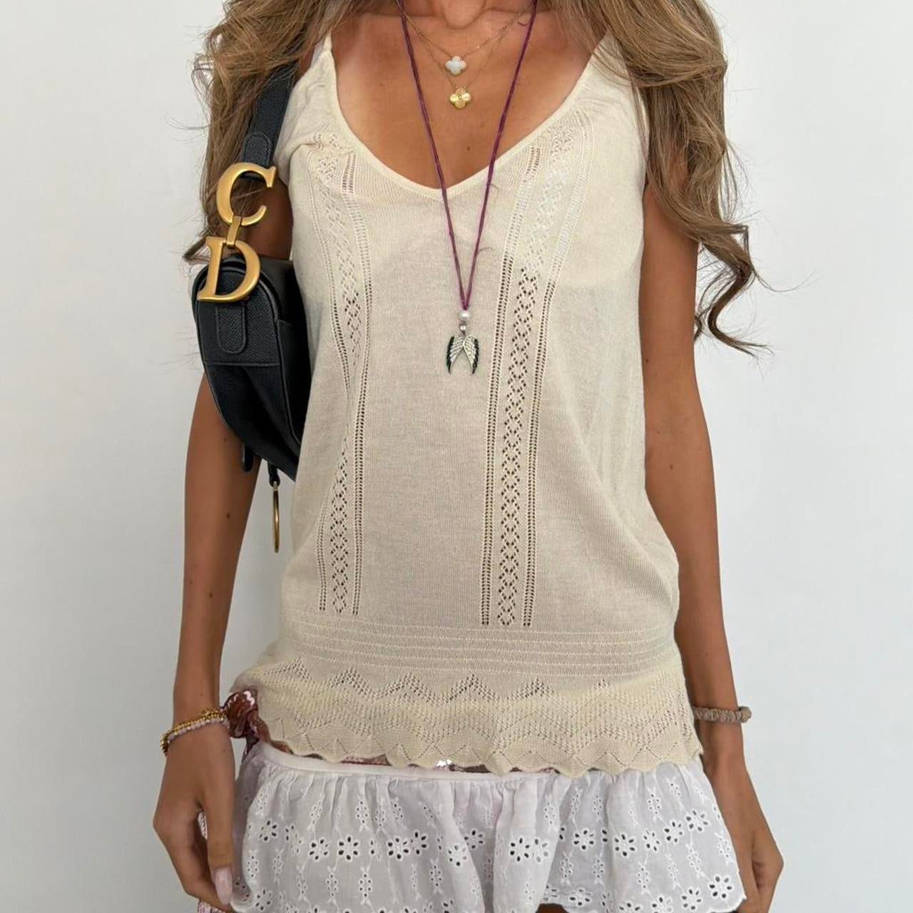 Vintage 00’s tan cami boho top