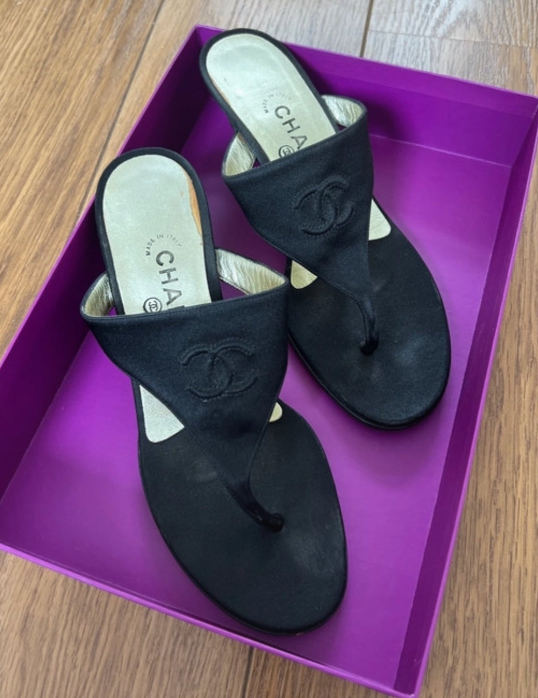Vintage black Chanel Euro 38.5