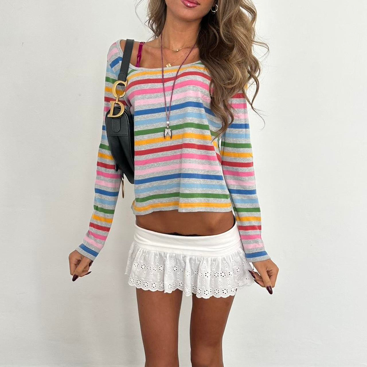 Vintage soft stripe long sleeve top