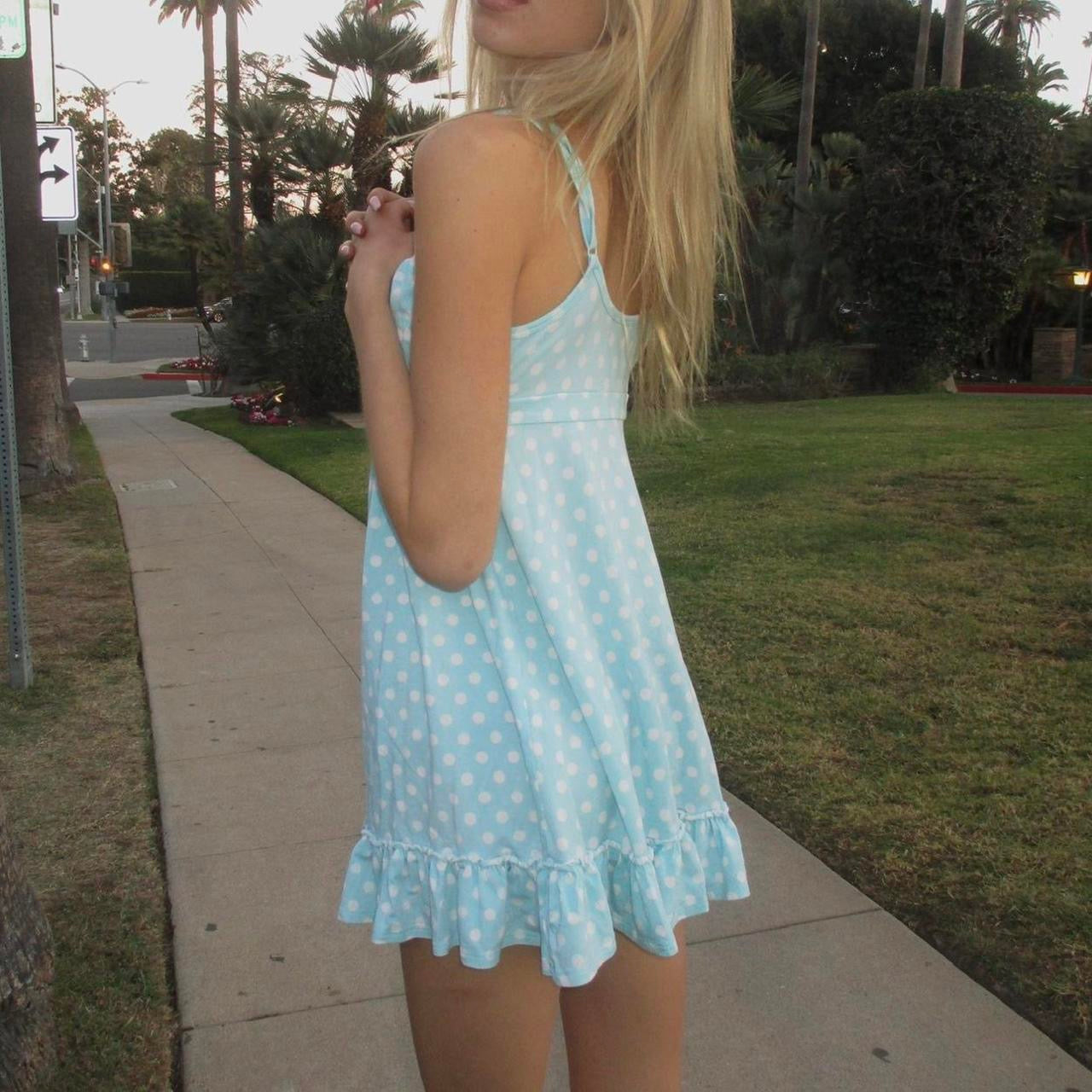 Vintage 90’s Victoria’s Secret blue polka dot dress