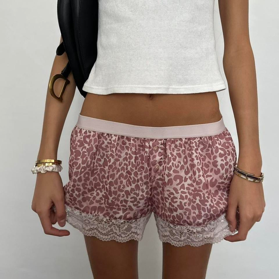 Vintage leopard lace shorts