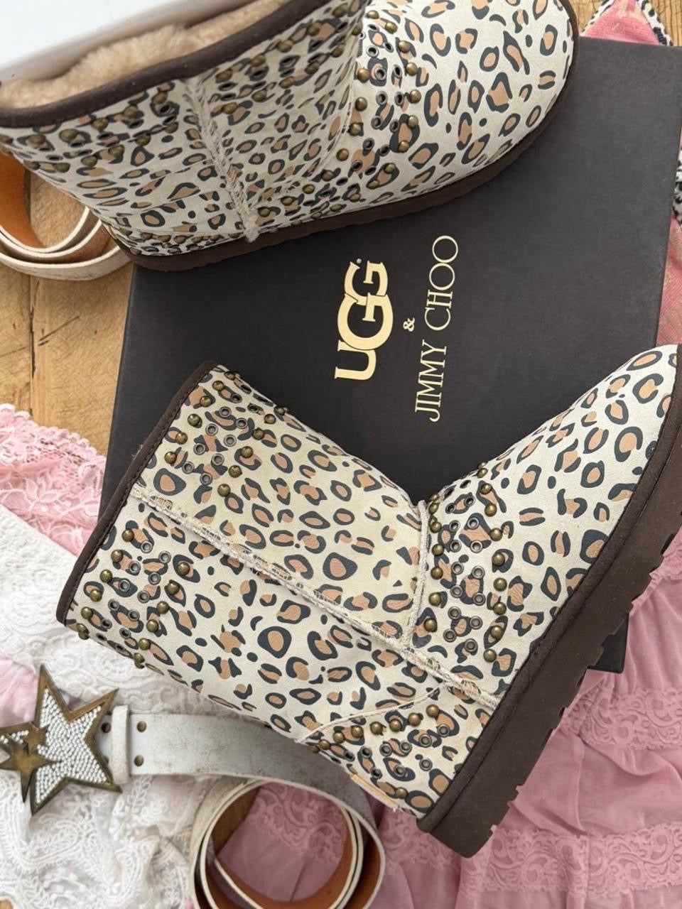 Vintage 2010 Jimmy Choo leopard print X Ugg boots
