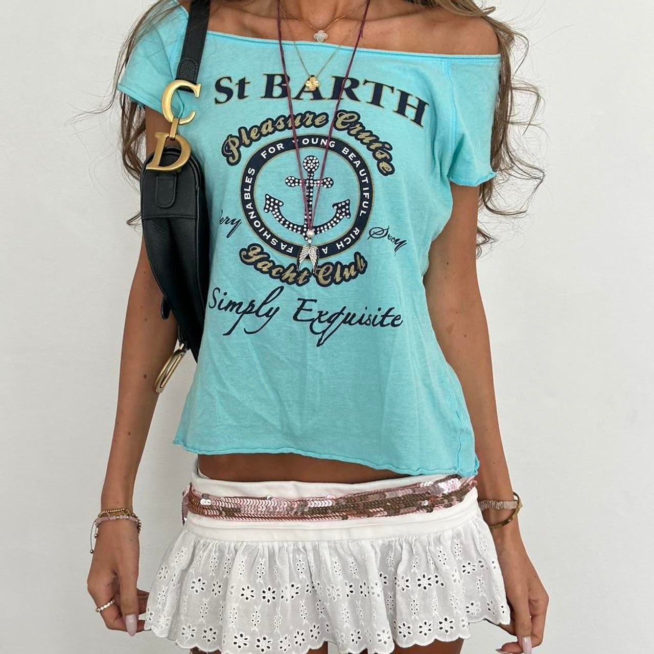 Vintage 90s Victoria’s Secret St Barth yacht club off the shoulder tee