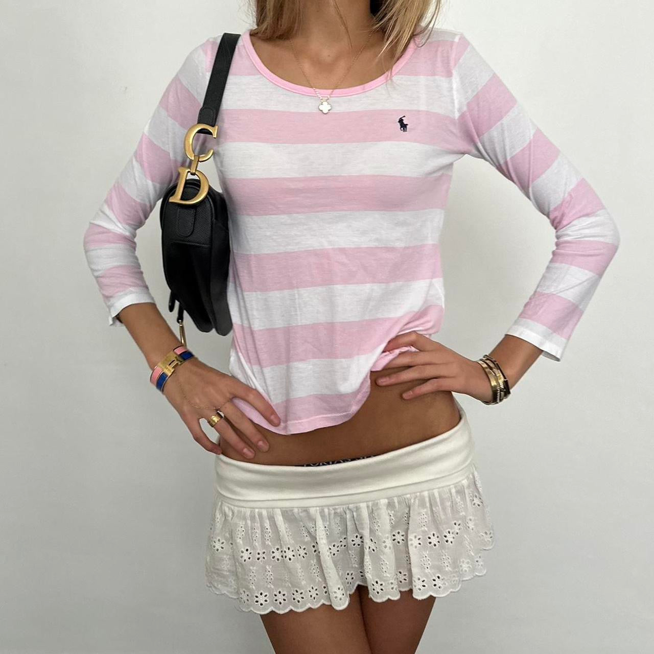 Vintage 90’s Ralph Lauren pink striped long sleeve top