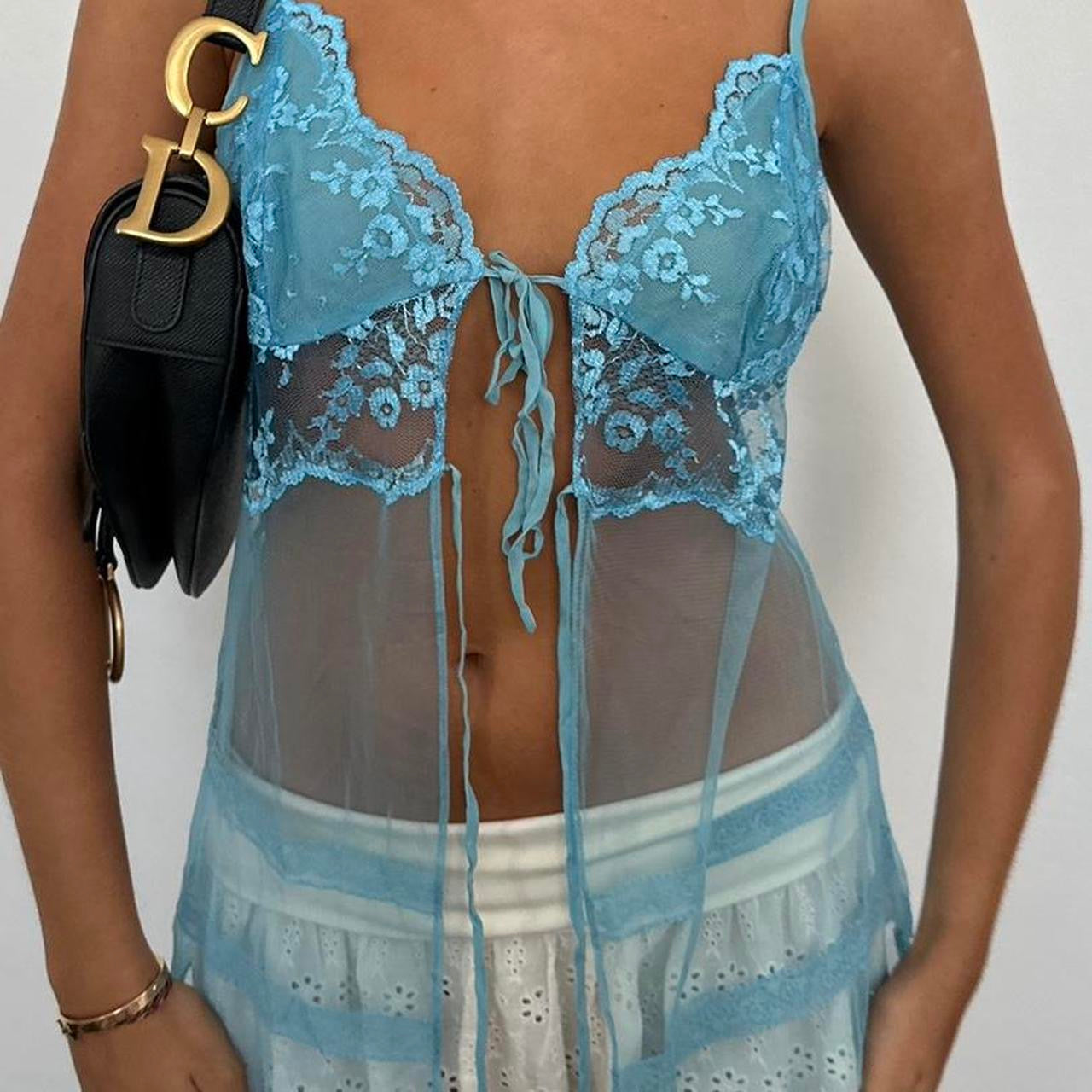 Vintage Victoria’s Secret blue babydoll top