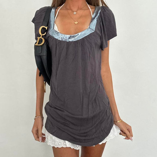 Vintage 90’s grey sequin top