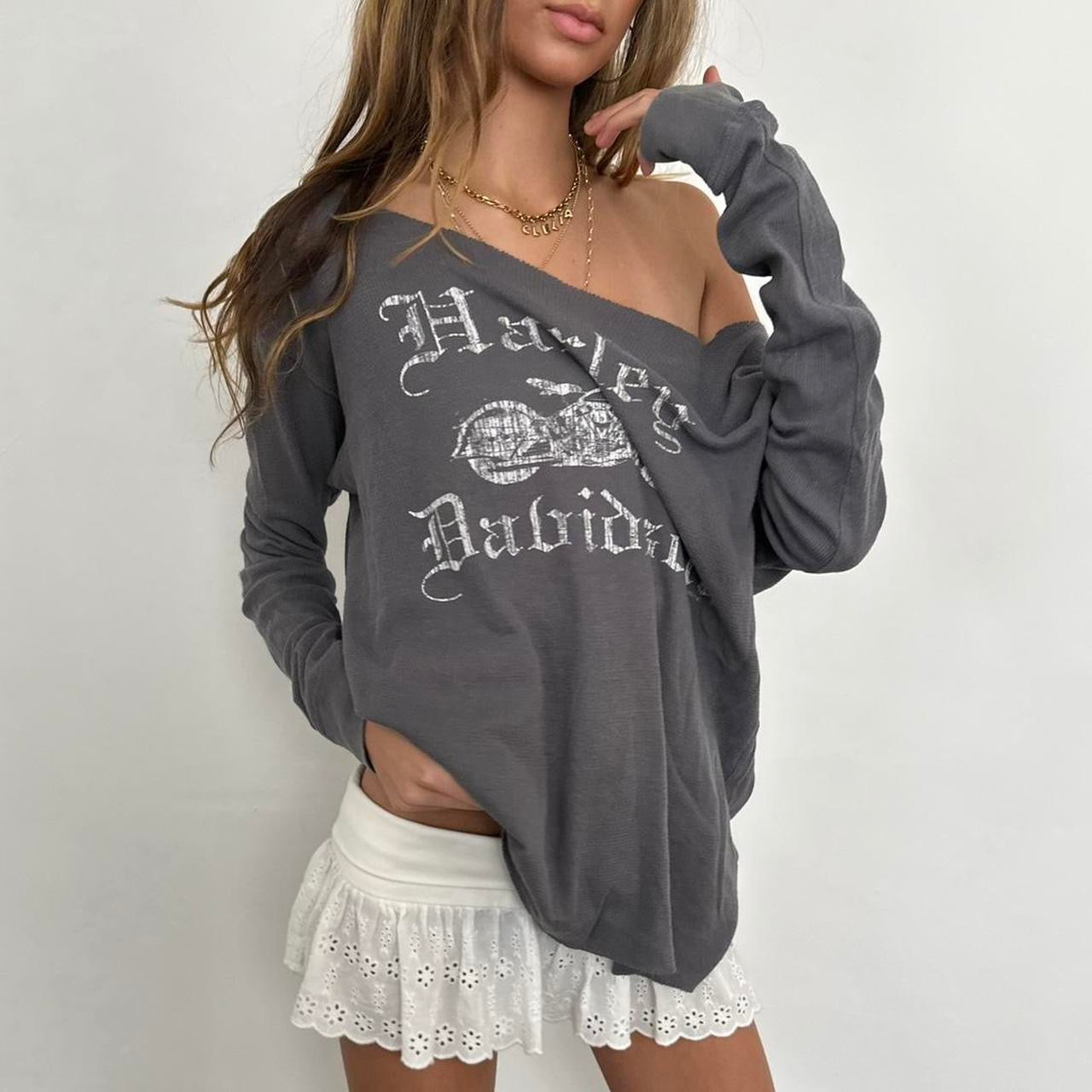 Vintage 90’s Harley Davidson long sleeve grey top