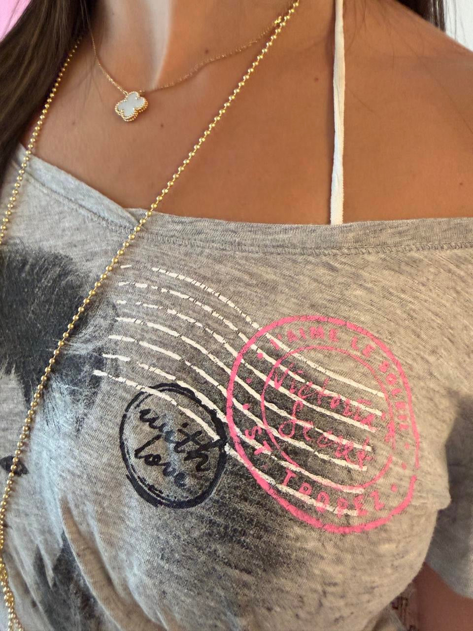 Vintage 00s St Tropez Victoria’s Secret model grey top