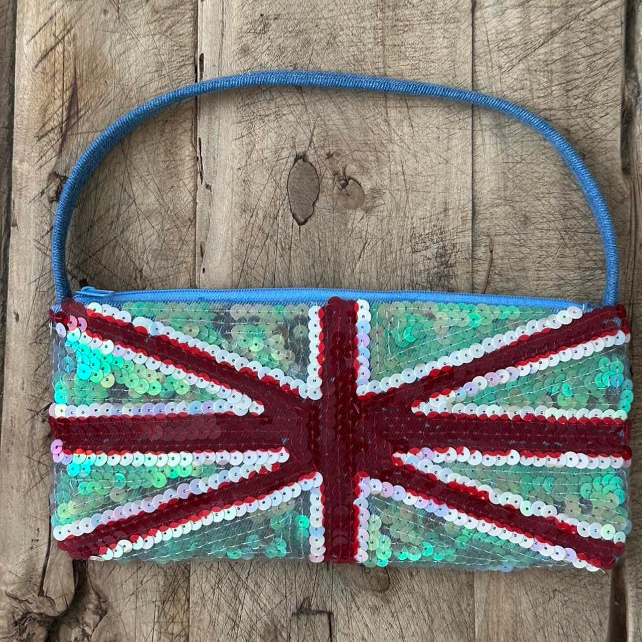 Vintage 00’s Union Jack sequin embellished mini purse