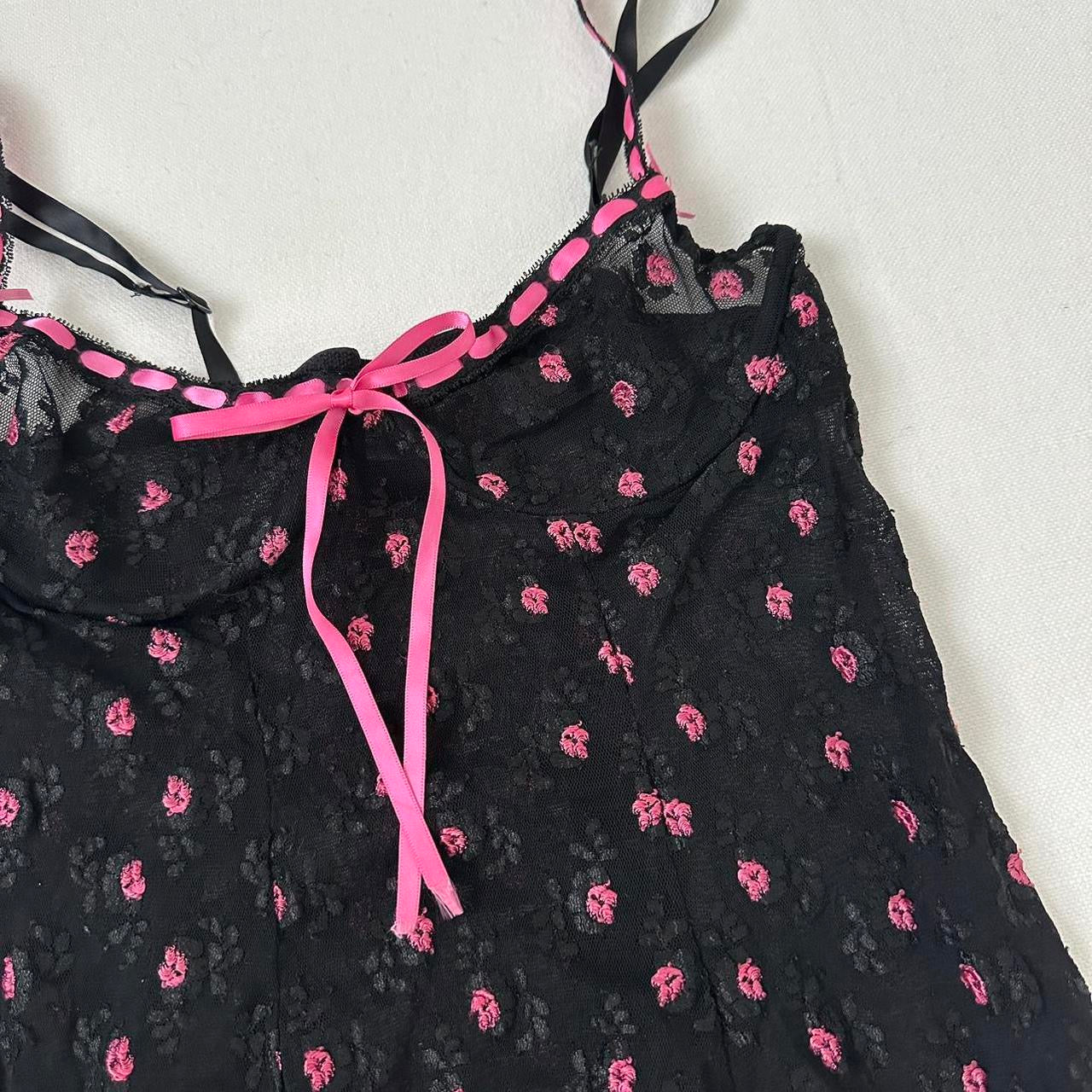 Vintage 90’s black and pink floral mini dress