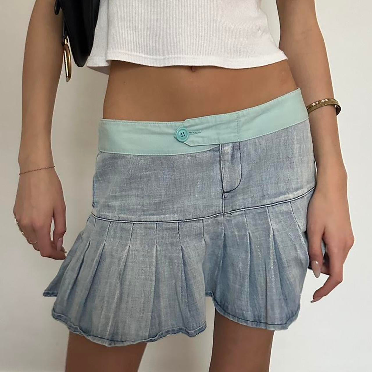 Vintage 90’s denim mini skirt with blue waist