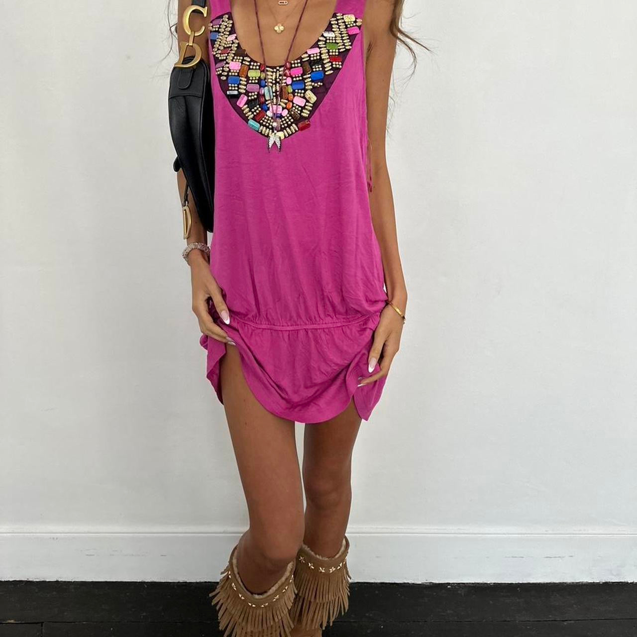 Vintage 00s pink embellished dress