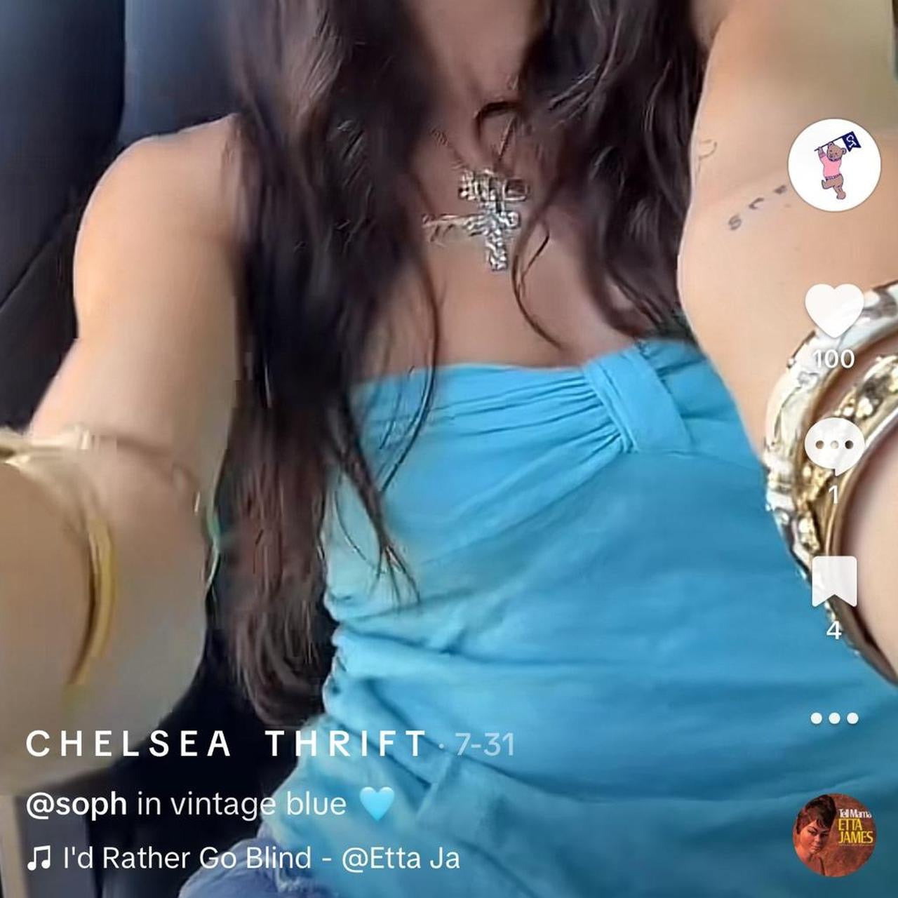 Vintage 2000’s blue strapless top