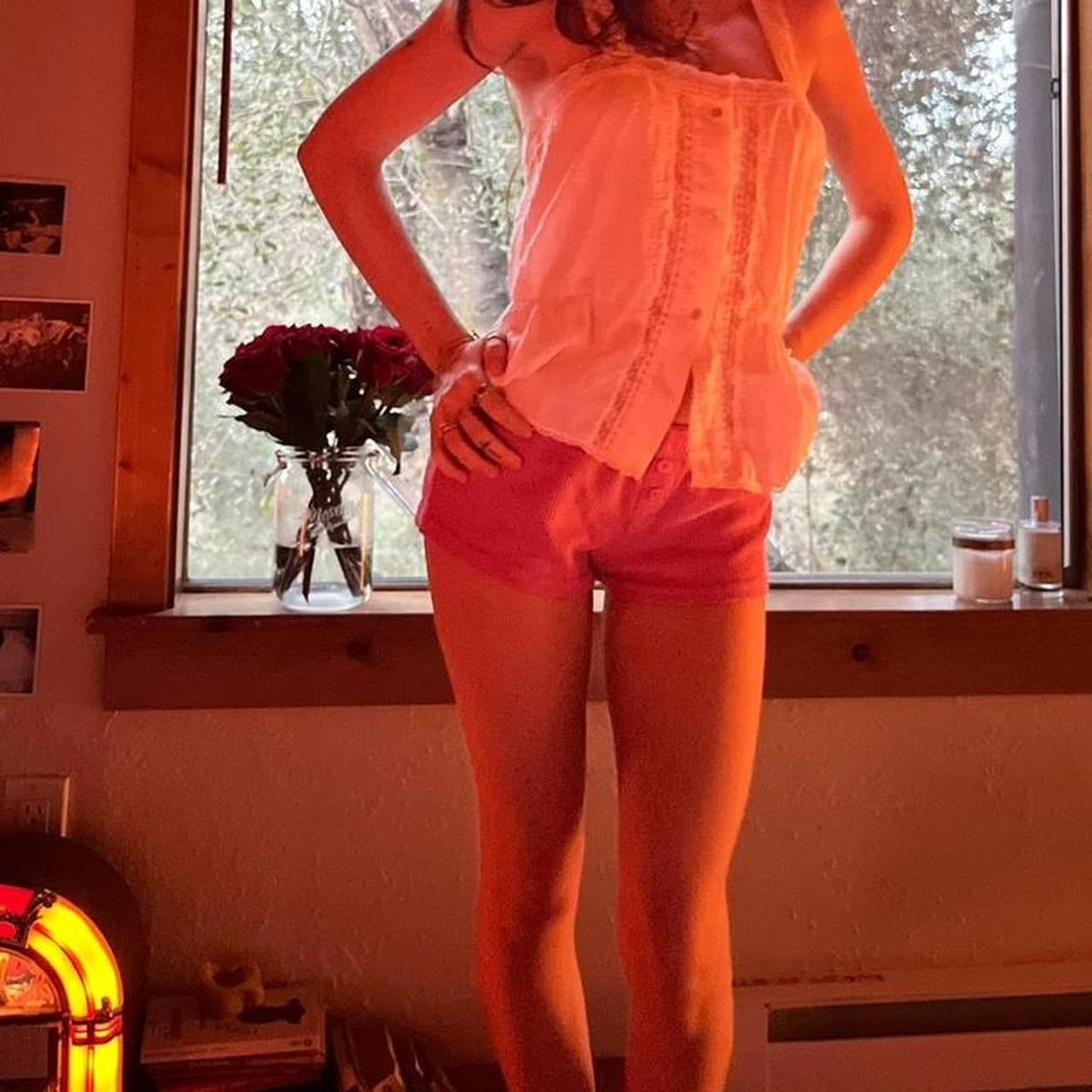 Vintage 2000s pink waffle California shorts