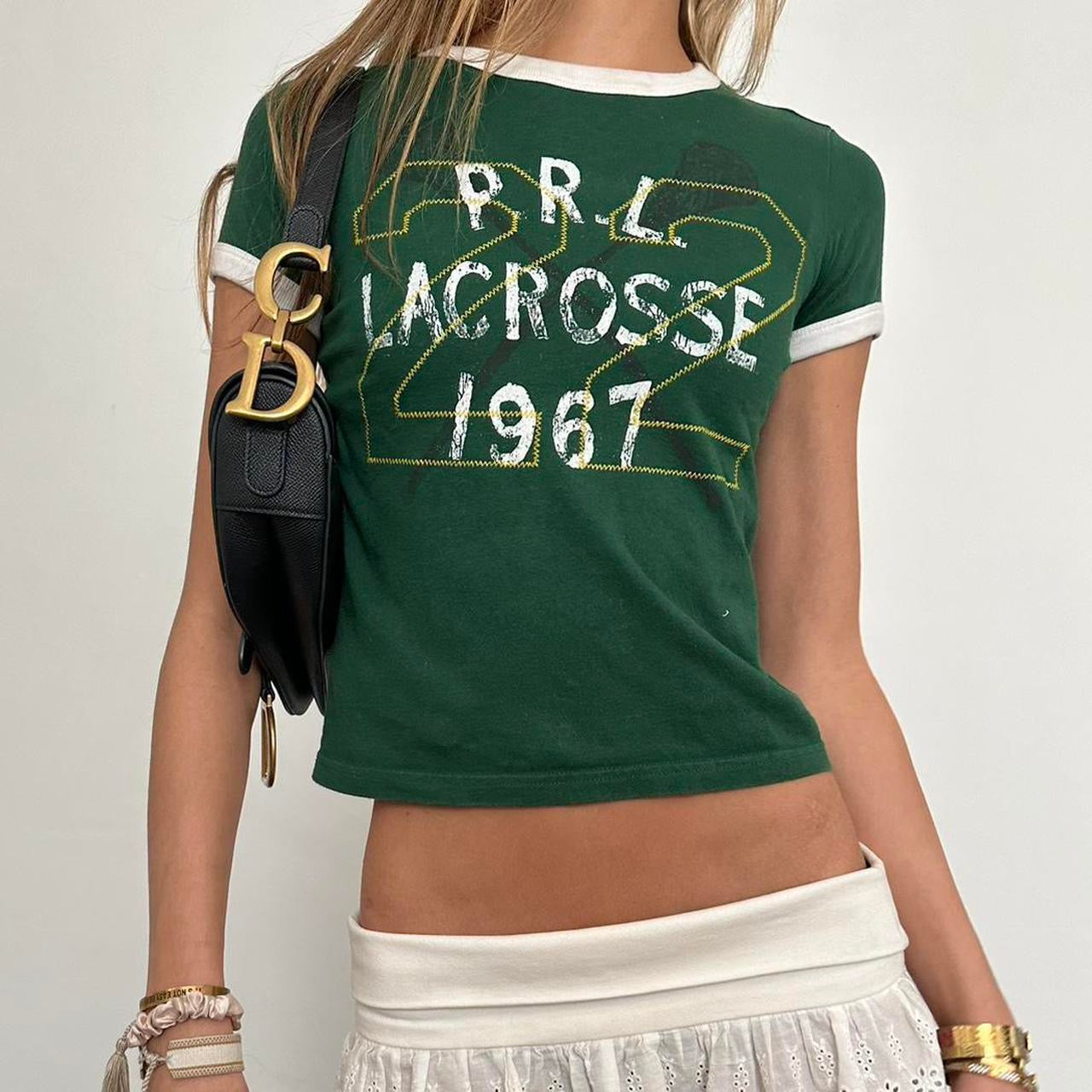 Vintage Polo Ralph Lauren green Lacrosse baby tee