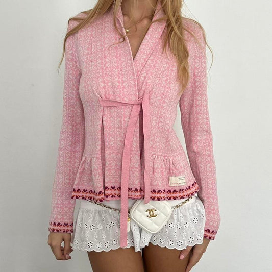Vintage pink soft wrap cardigan
