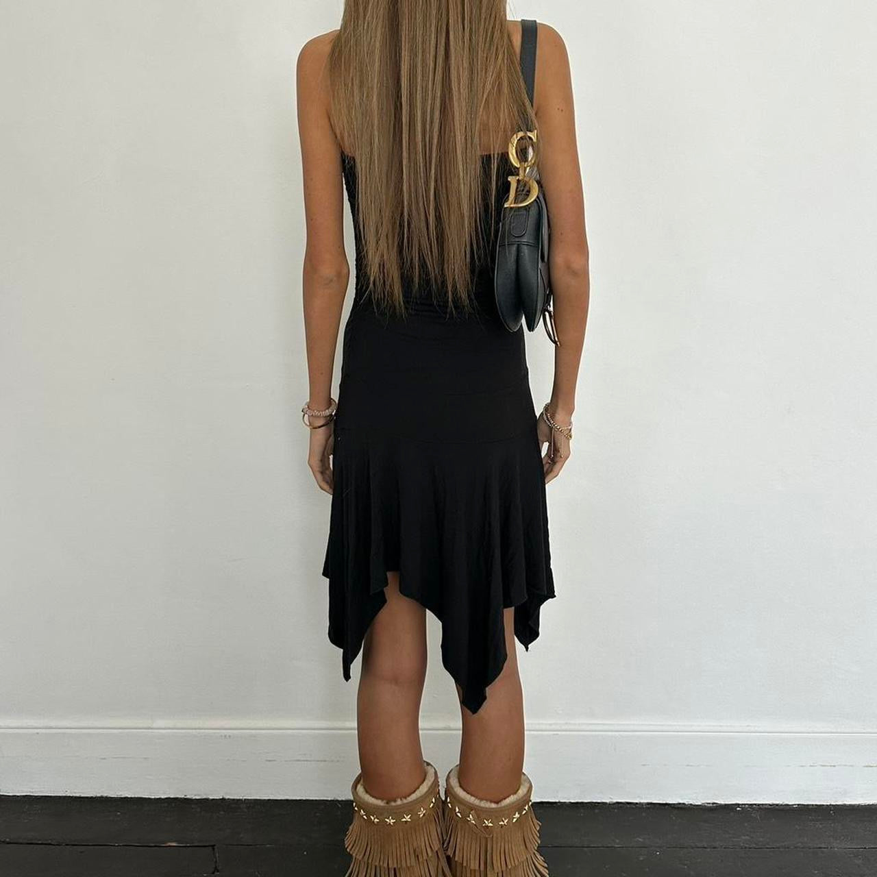Vintage 00s strapless black sequin pixie dress