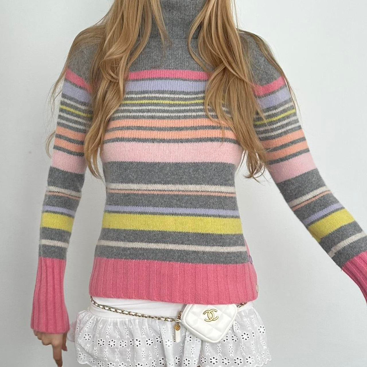 Vintage striped roll neck sweater
