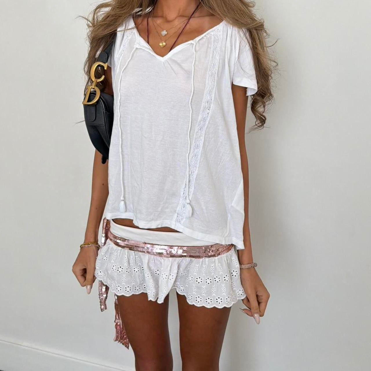 Vintage 90’s white boho top