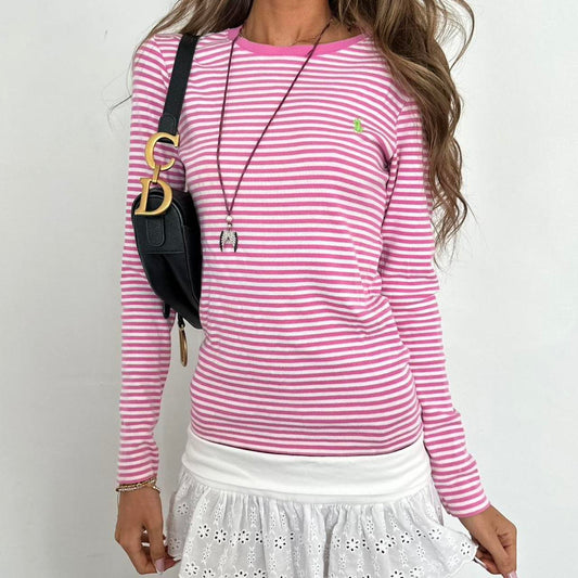 Vintage 90’s Polo Ralph Lauren pink striped long sleeve top