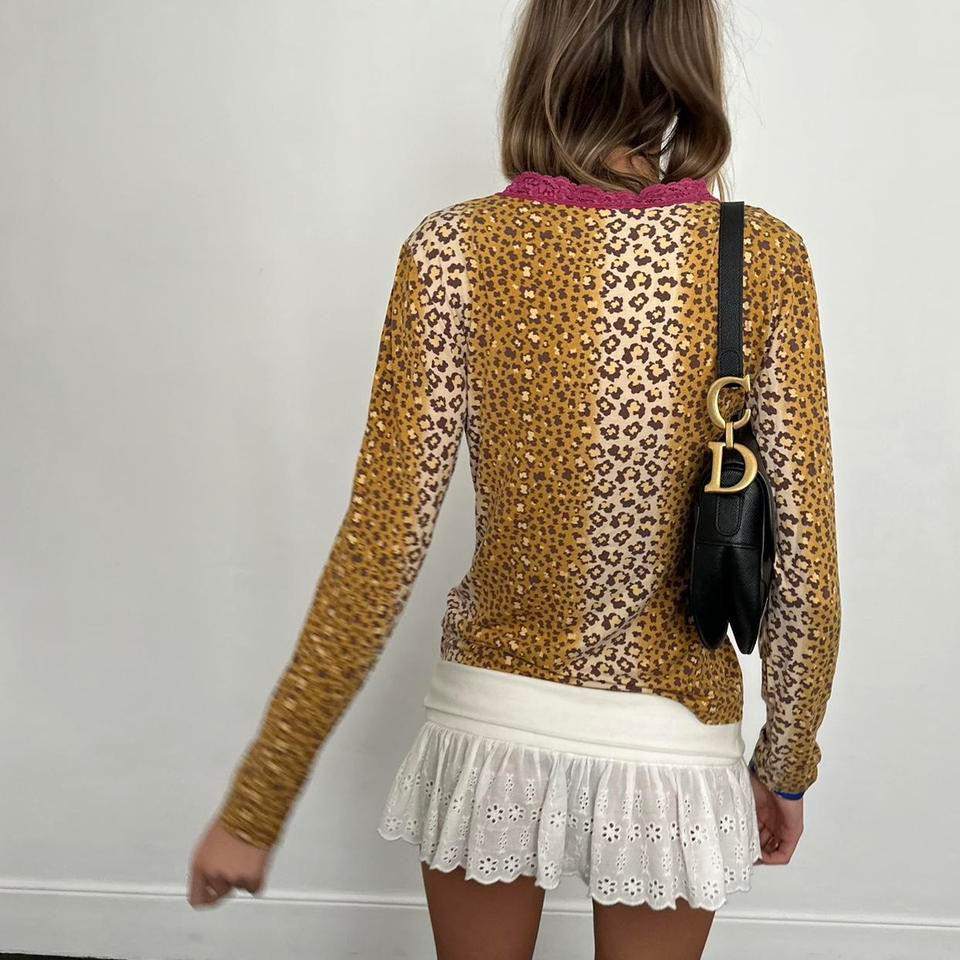 Vintage 90’s lace leopard print cardigan