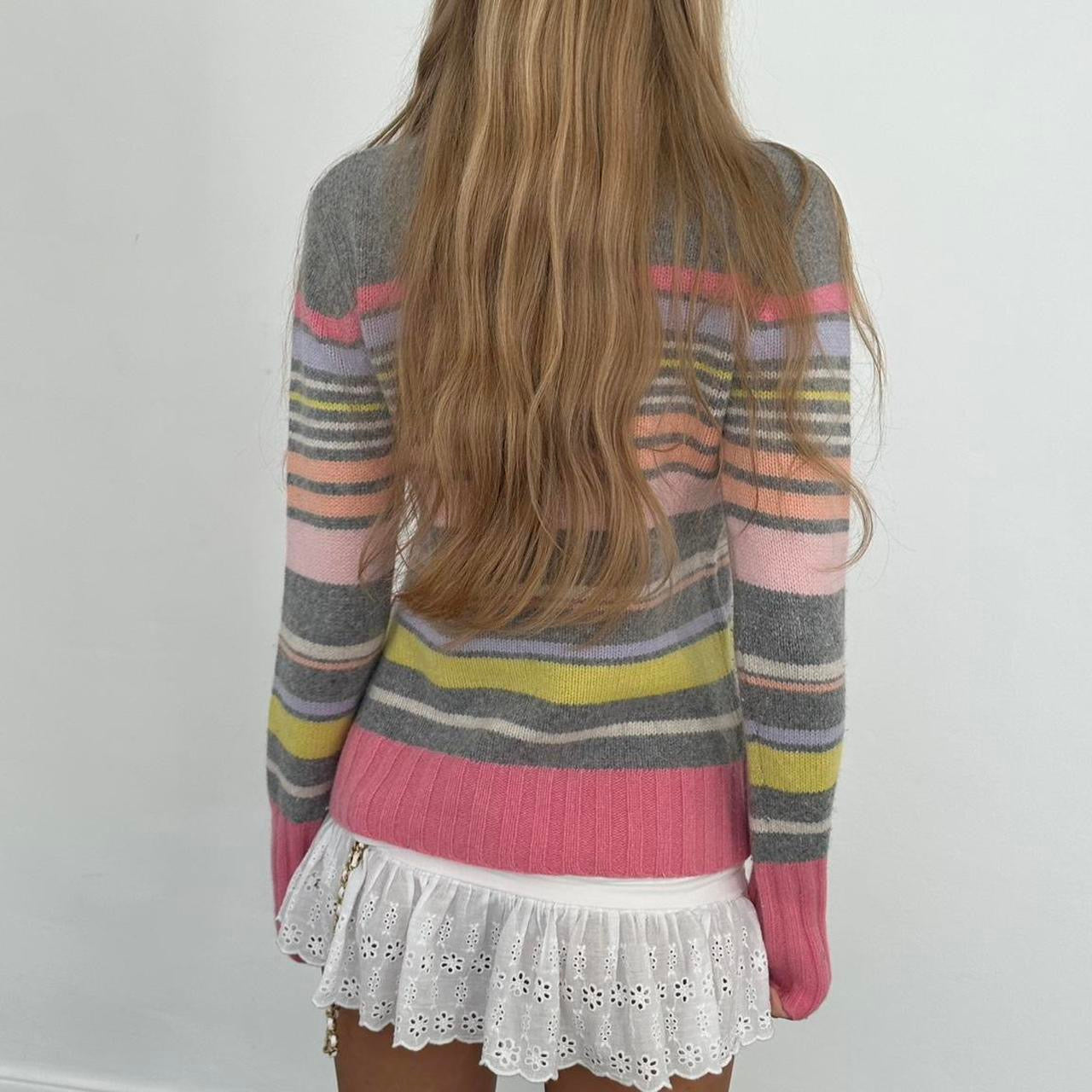 Vintage striped roll neck sweater