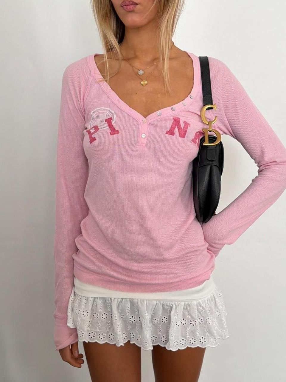 Vintage 00’s Victoria’s Secret Pink long sleeve top