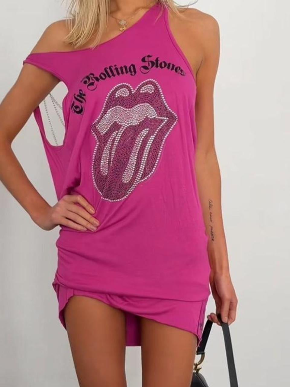 Vintage pink Rolling Stones mini dress