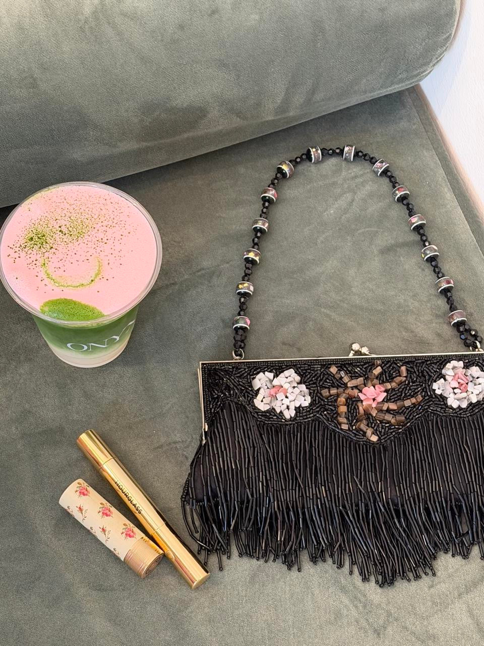 Vintage 90’s black sequin evening purse