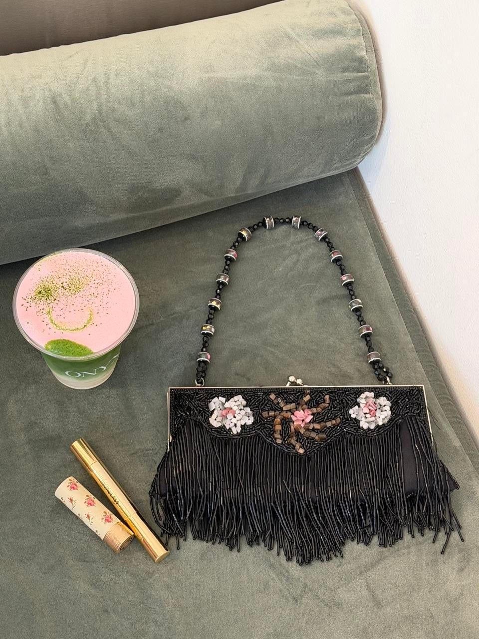 Vintage 90’s black sequin evening purse