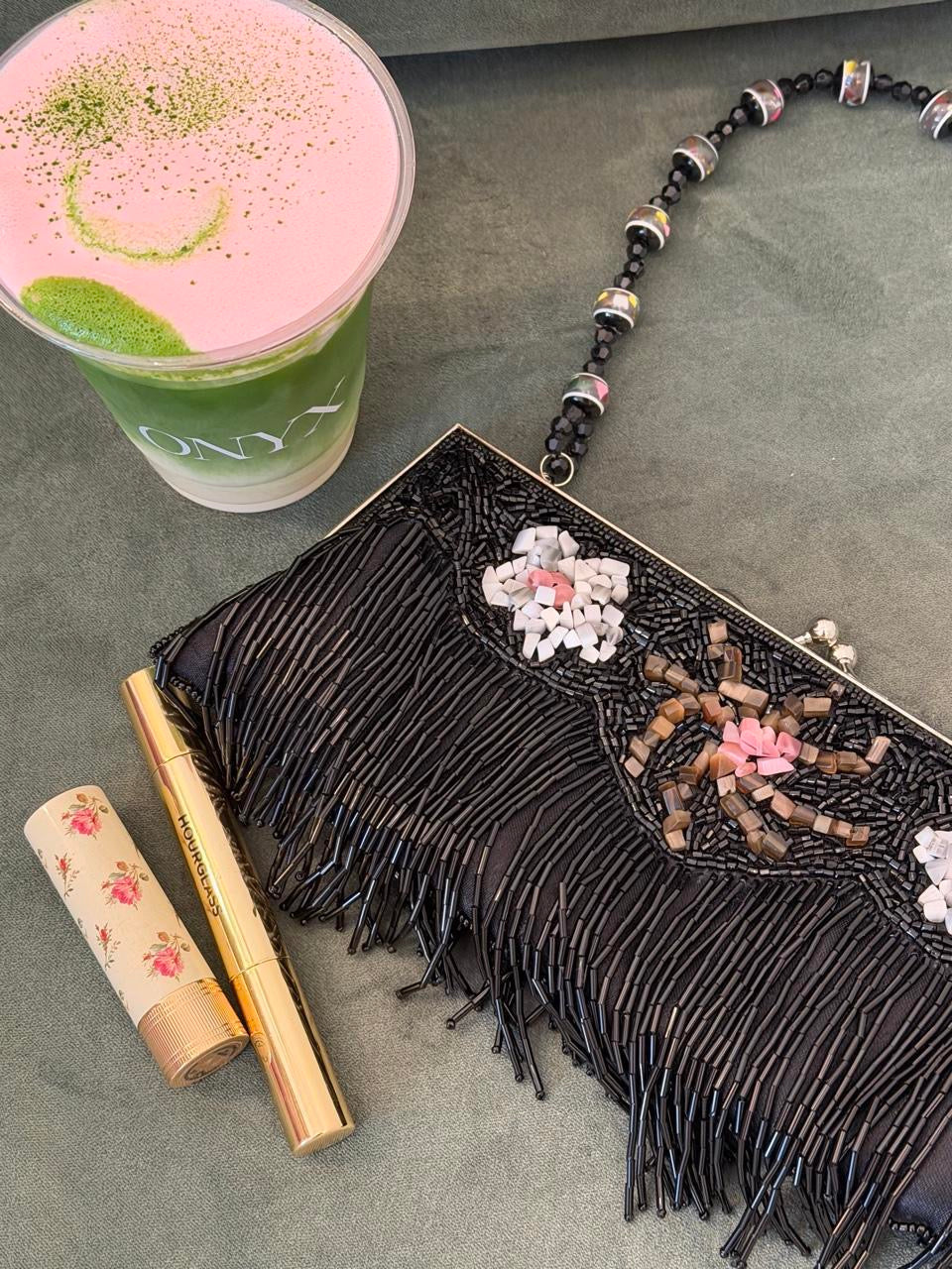 Vintage 90’s black sequin evening purse