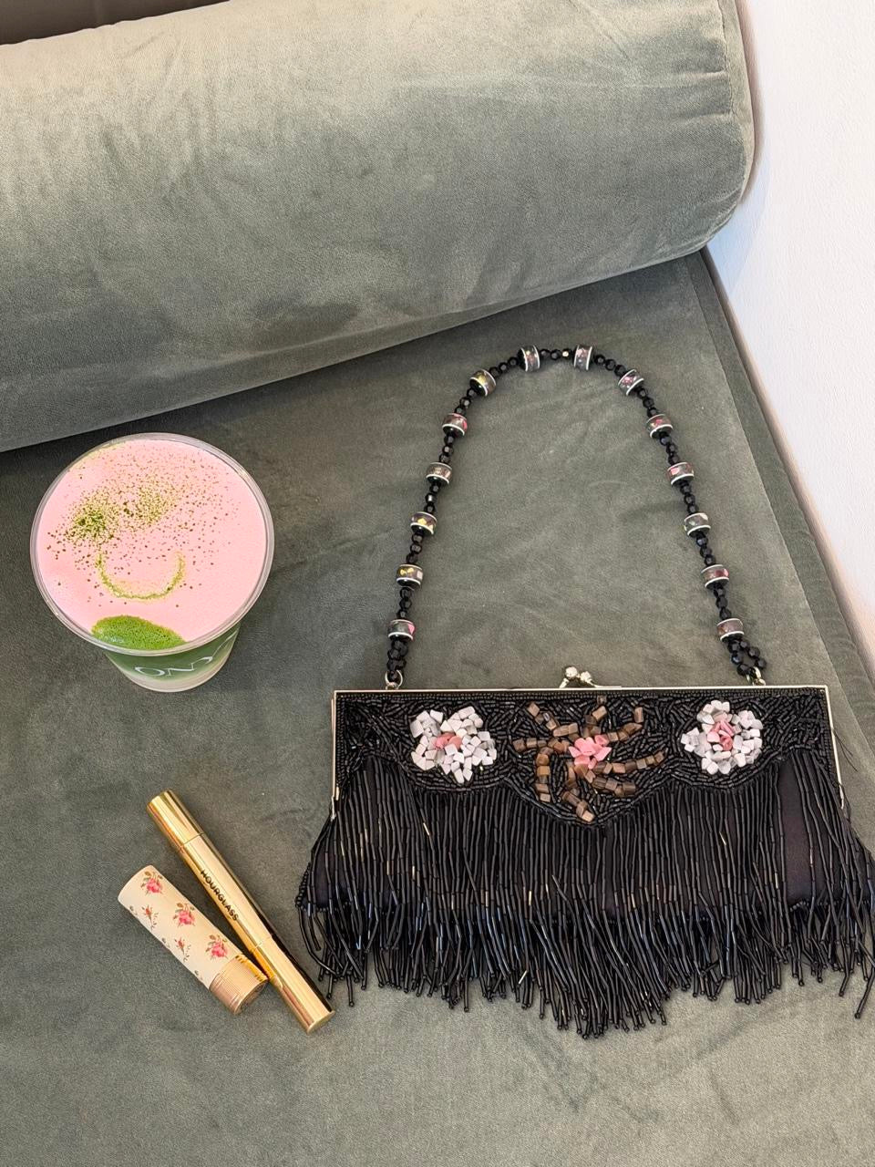 Vintage 90’s black sequin evening purse