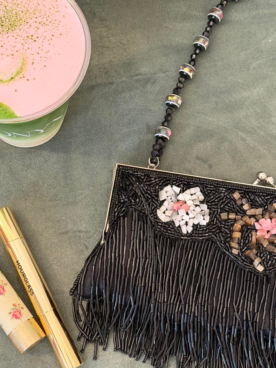 Vintage 90’s black sequin evening purse