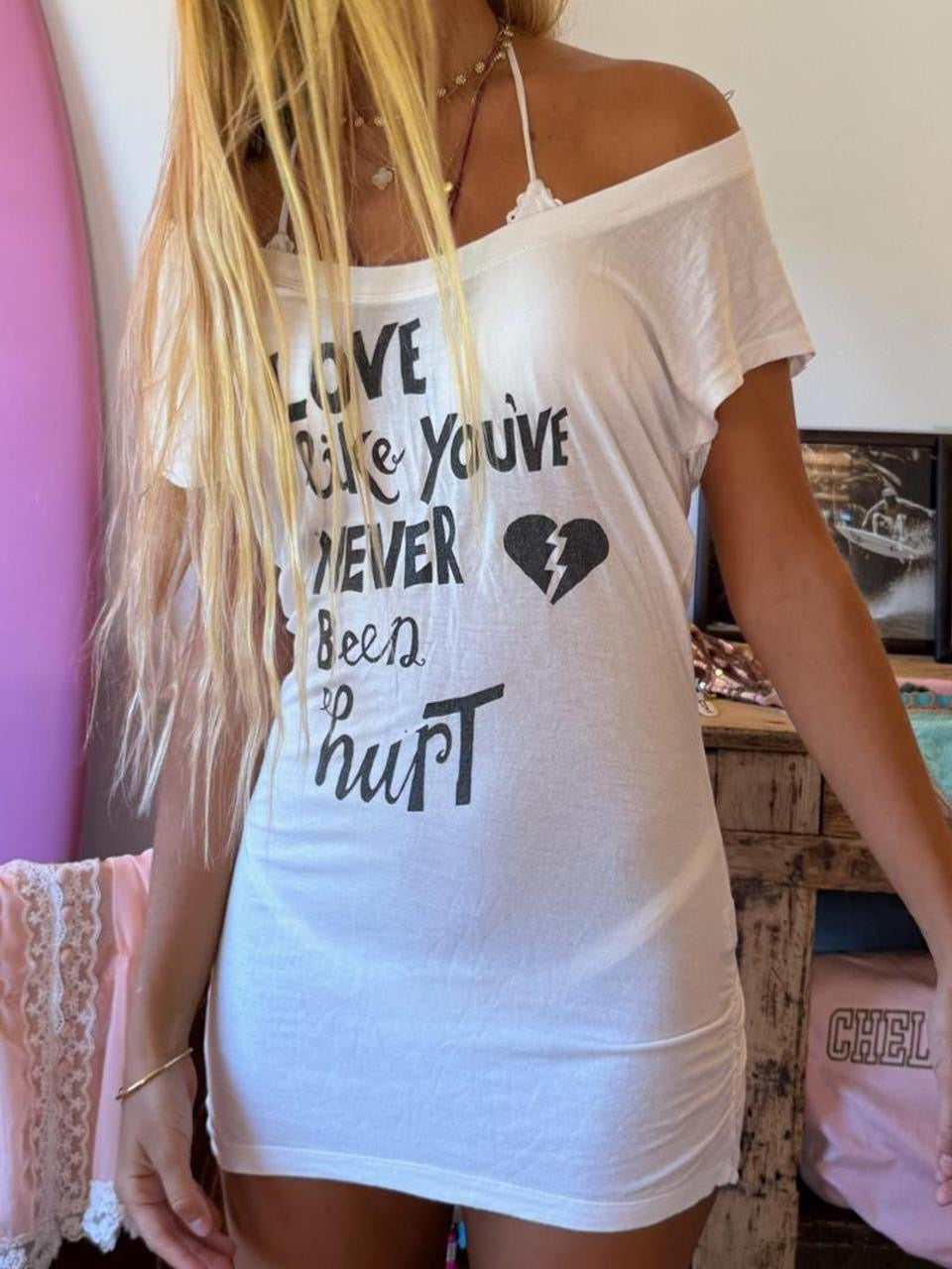 Vintage 00’s white t-shirt mini dress