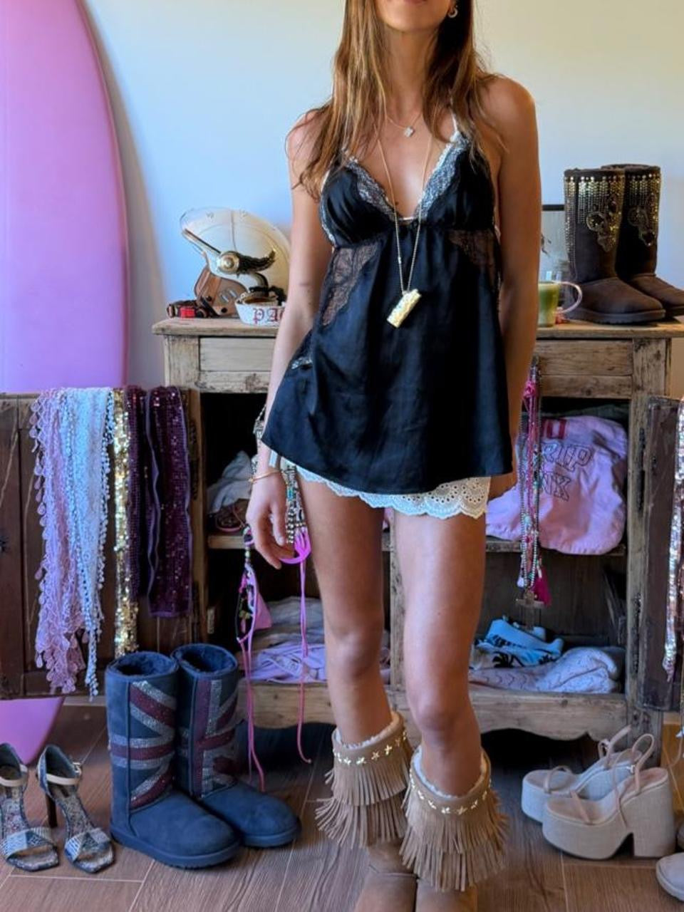 Vintage 00’s black Victoria’s Secret babydoll top
