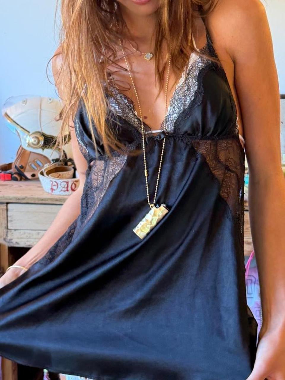 Vintage 00’s black Victoria’s Secret babydoll top