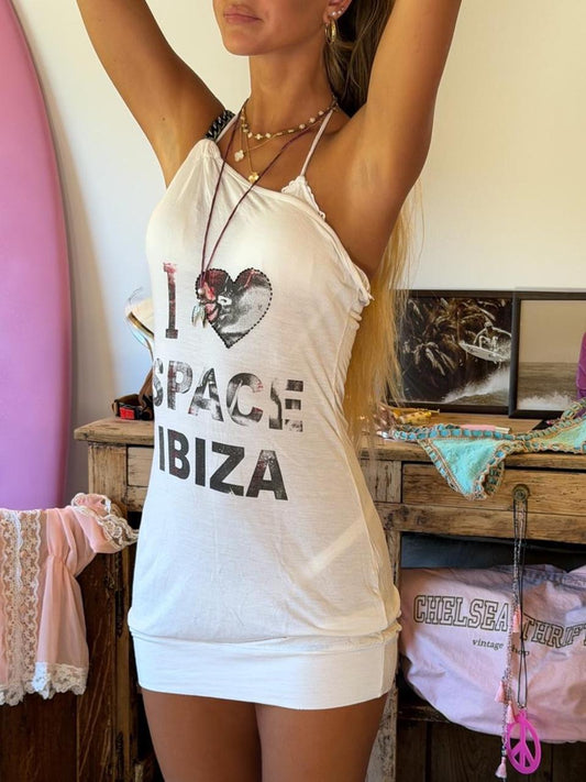 Vintage 00’s Ibiza white mini dress