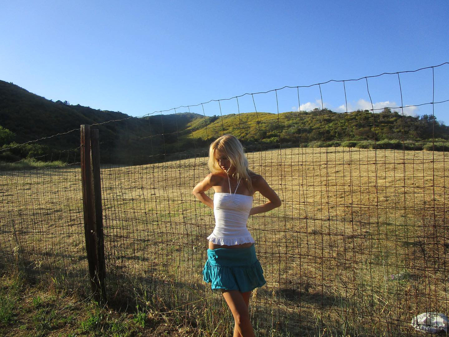 Vintage blue mini skirt