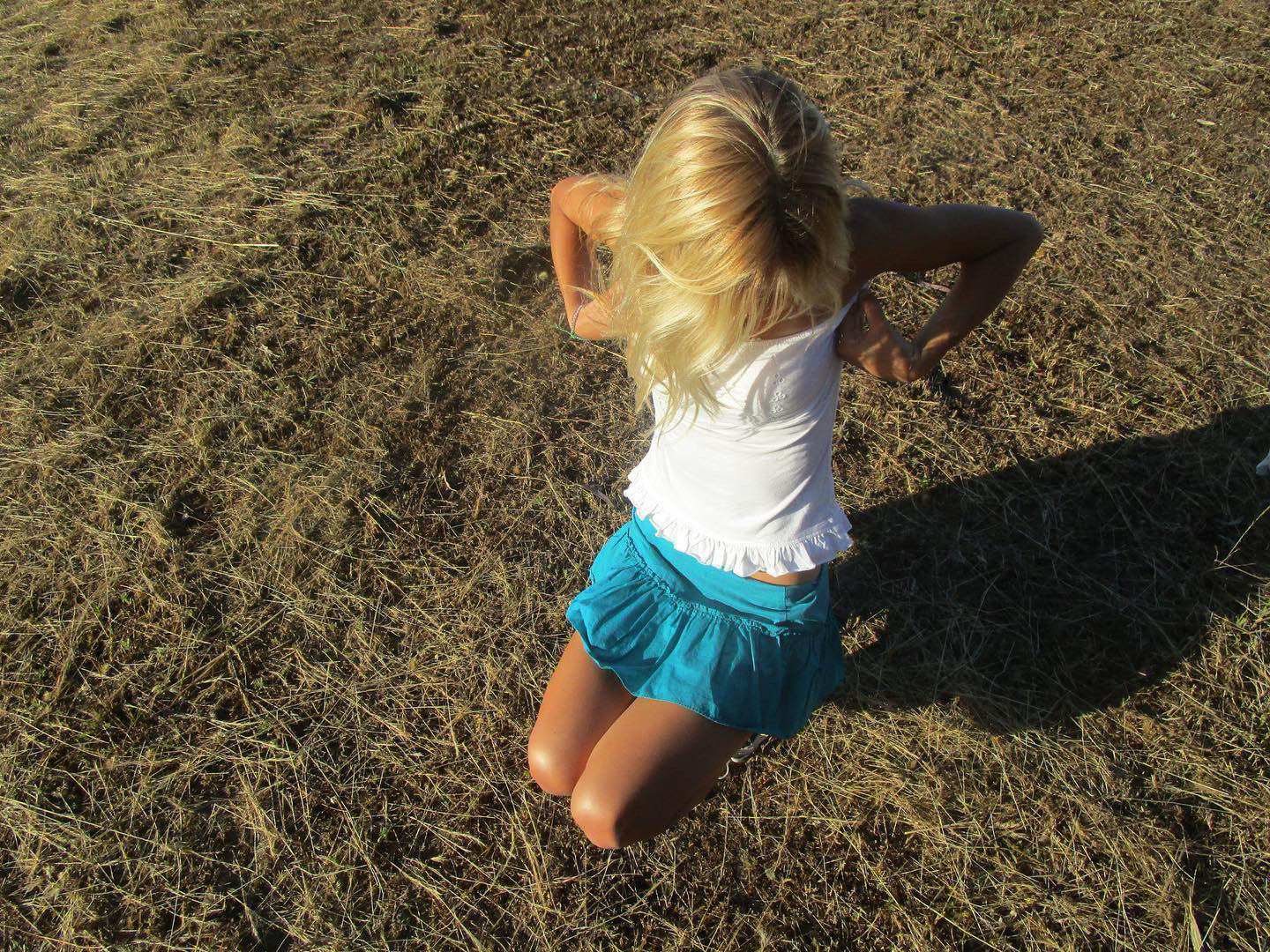 Vintage blue mini skirt